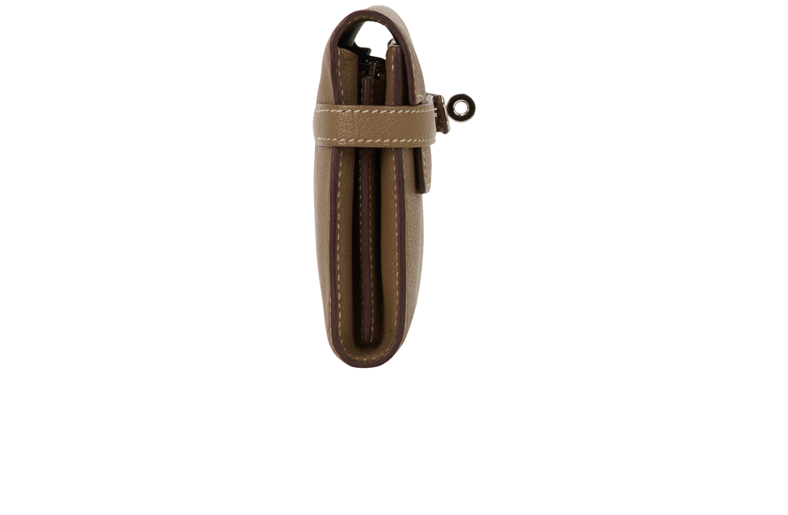 Hermes Kelly Wallet, &pound;1,600, Accessories, Taupe, Leather, Side view